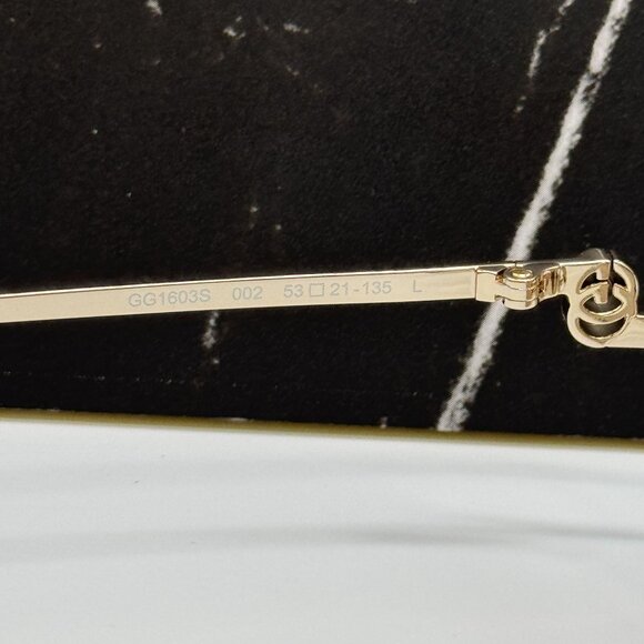 NEW GUCCI SUNGLASSES GOLD WOMEN CAT EYE EYEWEAR GUCCI GG1603S 002 - Picture 11 of 13